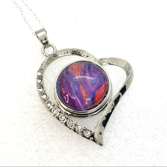 Heart Necklace Handmade 20mm snap SN20 display - Picture 1 of 3